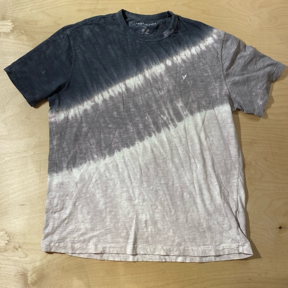 American Eagle Outfitters Tie-Dye T-Shirt - Black and White Large (OP)
